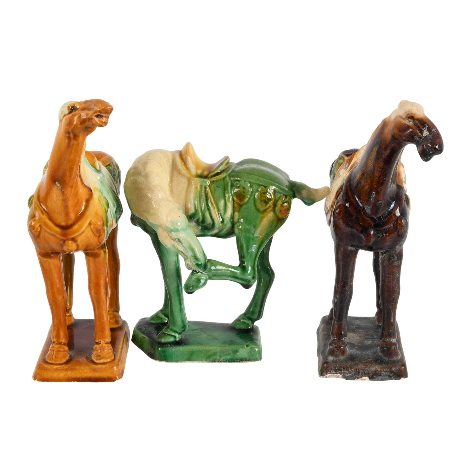 Group of Three Chinese Mid-Century Ceramic Horses