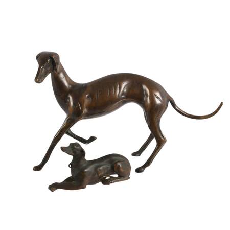 Bronze Whippet Dog Statue