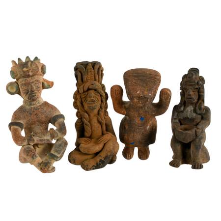 Grouping of Four Small Pre-Columbian Replica Figurines