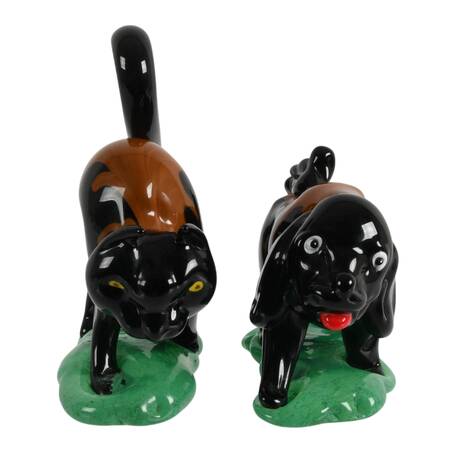 Pair of Art Glass Dog and Cat Figures