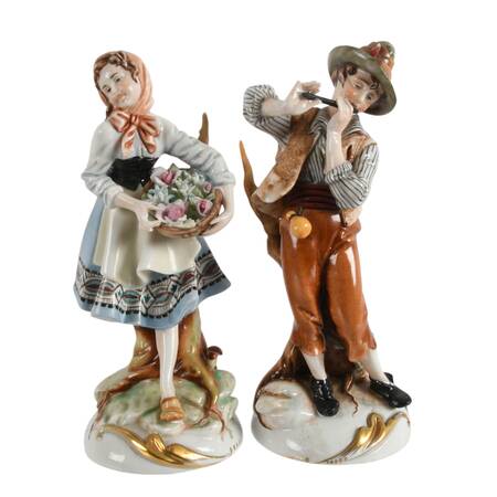 Pair of German Grafenthal Porcelain Pastoral Figurines