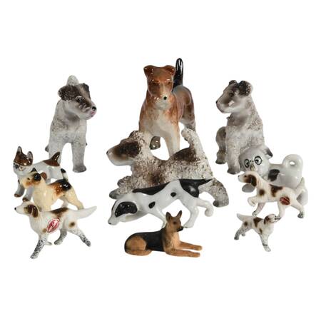 Pack of One Dozen Porcelain Dogs