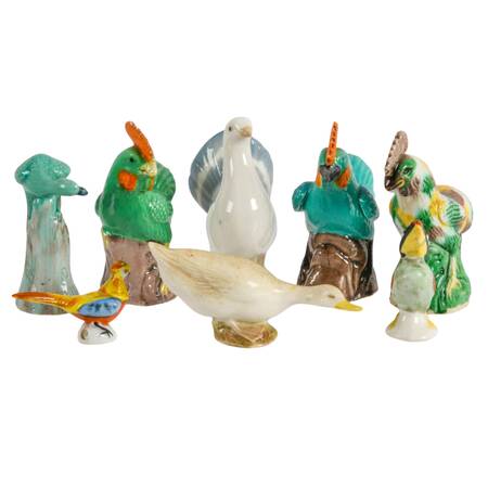 Flock of Miniature Porcelain Birds