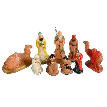 Mid-Century Modern Plaster Religious Scene