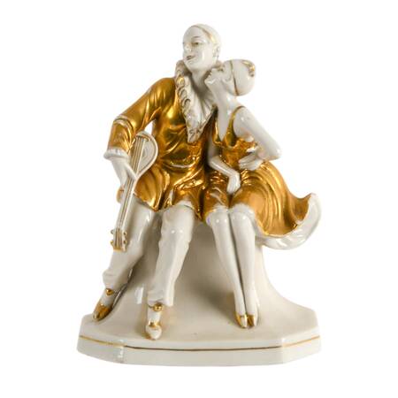 Antique German Porcelain of Pierrot and Columbine Figures