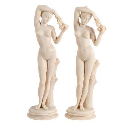 Pair of Alabaster Aphrodite Table Statues