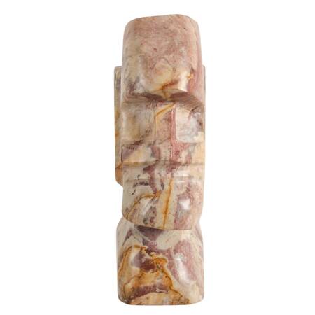 Easter Island-Style Pink Marble Statue
