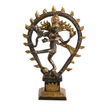 Cold-Painted Spelter Statue of Lord Shiva in his Nataraja Form
