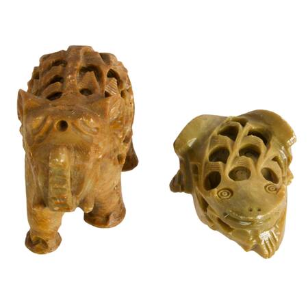 Pair of Soapstone Carved Animals