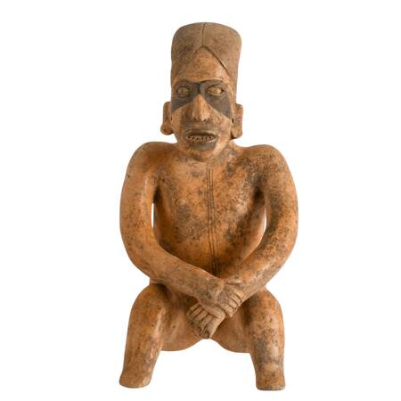 Mesoamerican-Style Seated Pottery Figure
