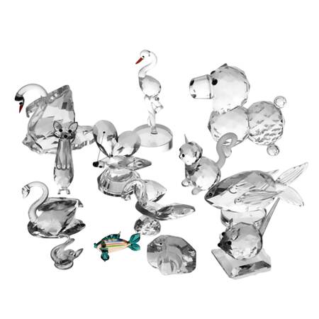 Thirteen-Piece Crystal Animal Menagerie Collection