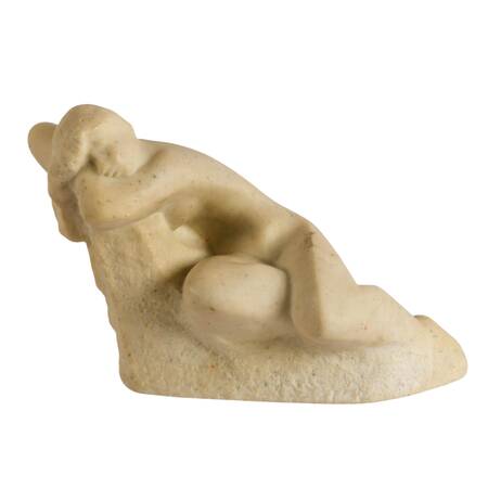 Signed Vincent Glinsky Reclining Nude Stone Sculpture
