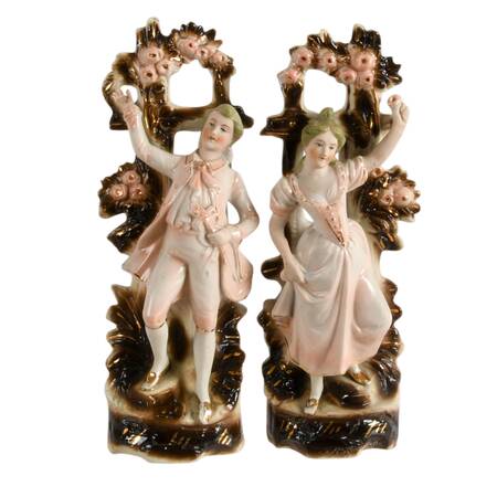 Pair of Antique German Bisque Figures