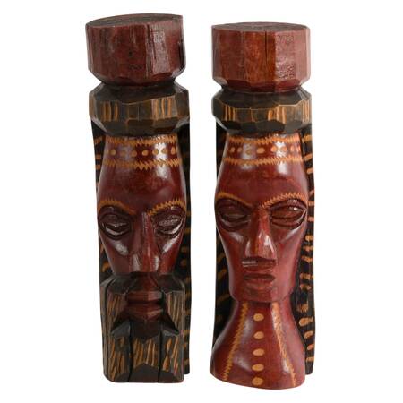 Pair of Hand-Carved Jamaican Figurines