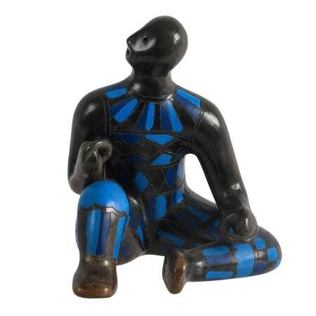 Manuel Felguérez Barra Abstract Geometric Pottery Boy Sitting Statue