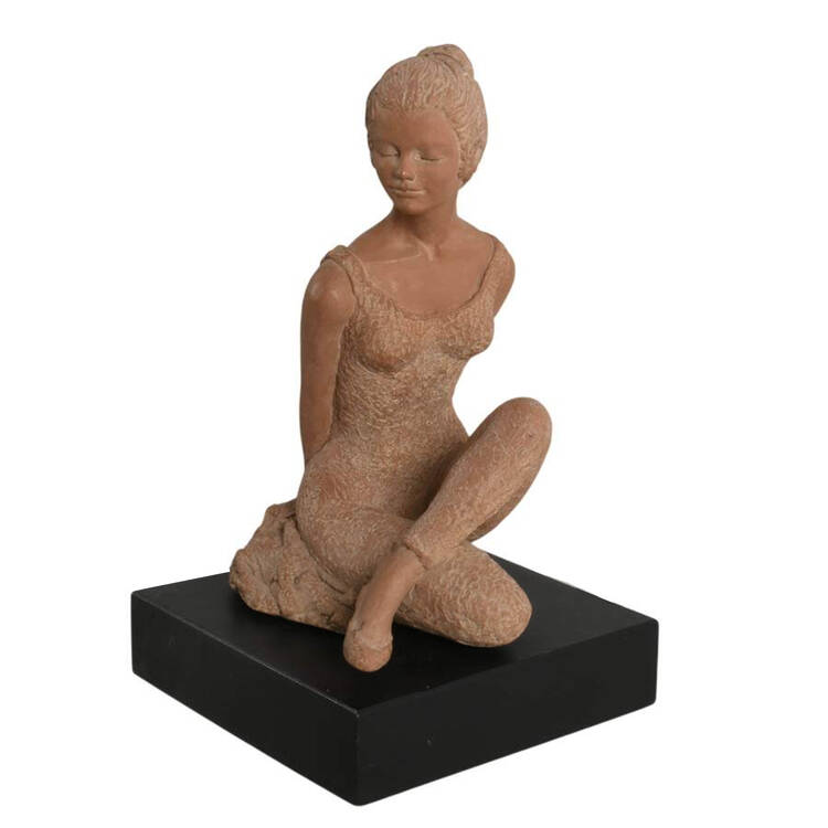 Limited-Edition "Interlude" Terracotta Ballerina Sculpture After Peggy Mach