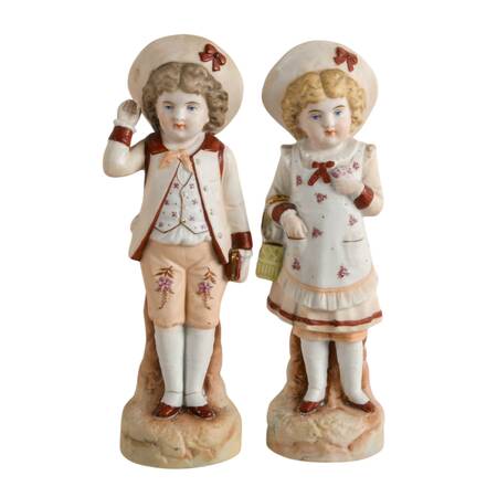 Antique Pair of German Bisque Siblings