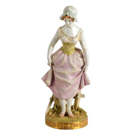 Porcelain Statue of a French Farm Girl