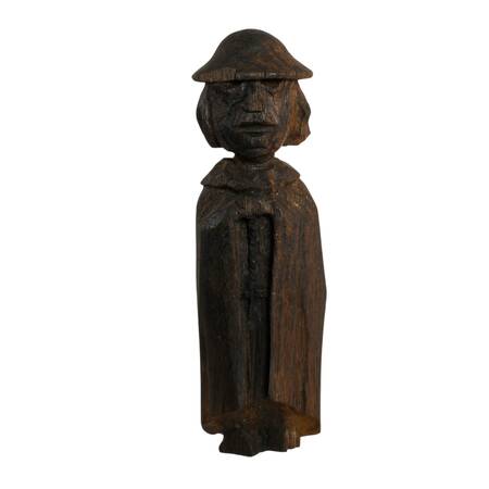 Antique Hand-Carved Folk-Art European Priest Figure