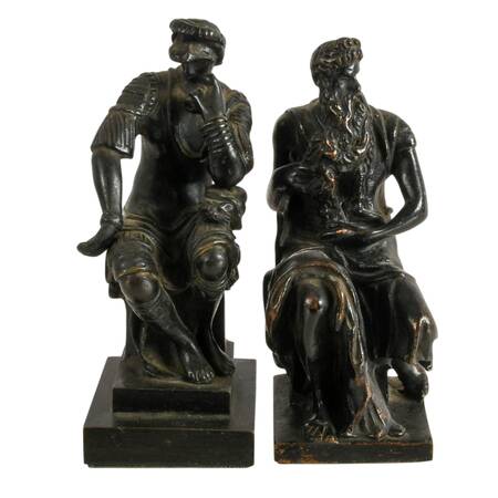 Pair of Michelangelo Bronze Reproduction Figurines