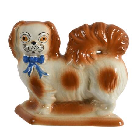Staffordshire-Style Ceramic Pekingese Dog Figure