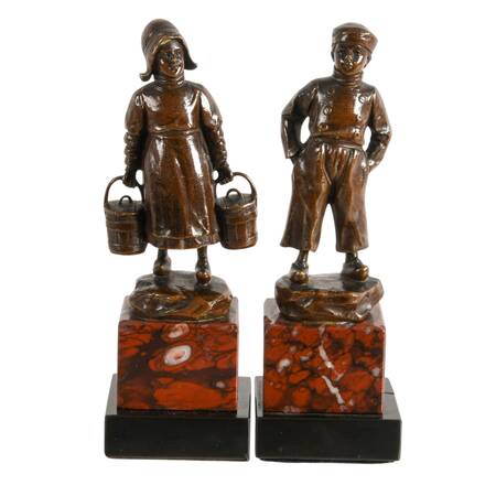 Pair of Victor Heinrich Seifert Dutch Sibling Statuettes