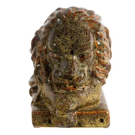 Mid-Century Modern Ceramic Lion Sculpture