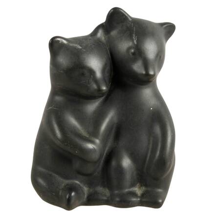Pigeon Forge Tennessee Mid-Century Style Black Bear Cubs Pottery Figurine
