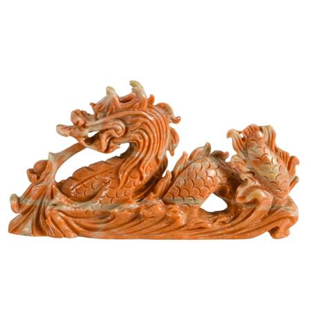 Hand-Carved Chinese Stone Dragon