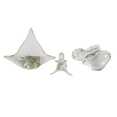 Set of Three Hand-Blown Glass Figurines