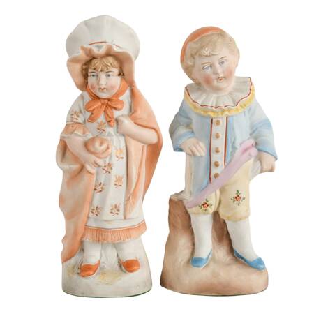 Antique Pair of German Bisque Sibling Figures