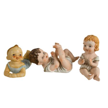 Trio of Japanese Bisque Piano Babies