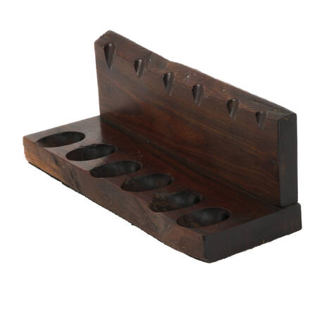 Carved Wood Six Piper Holder Display