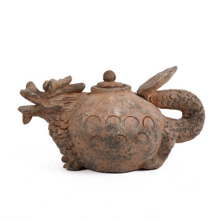 Antique Qing Figural Chinese Dragon Teapot
