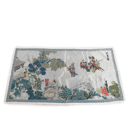 Signed Chinese Silk and Brocade Textile