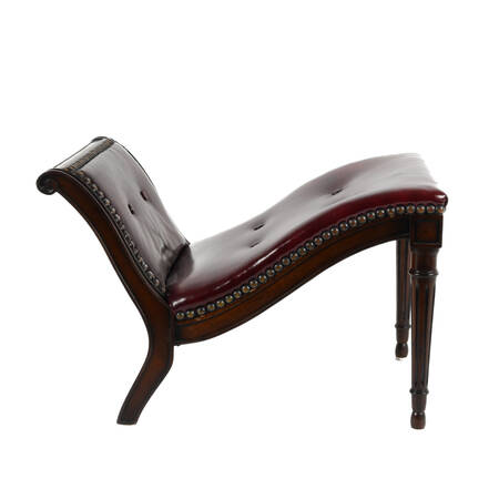 Mahogany and Naugahyde Gout Foot Stool