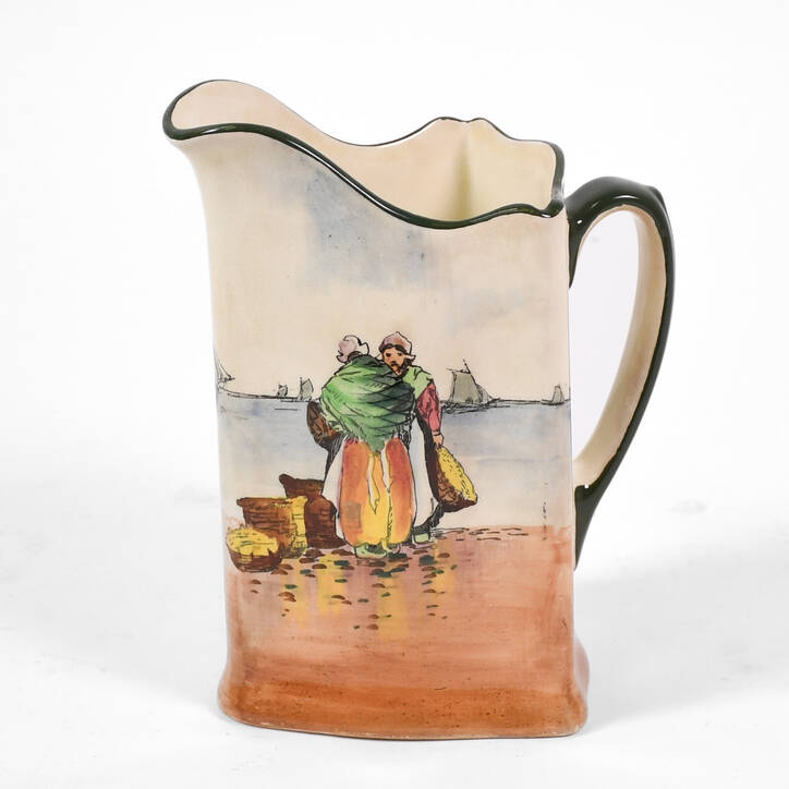 Antique Royal Doulton Brittany Fisherfolk Pitcher