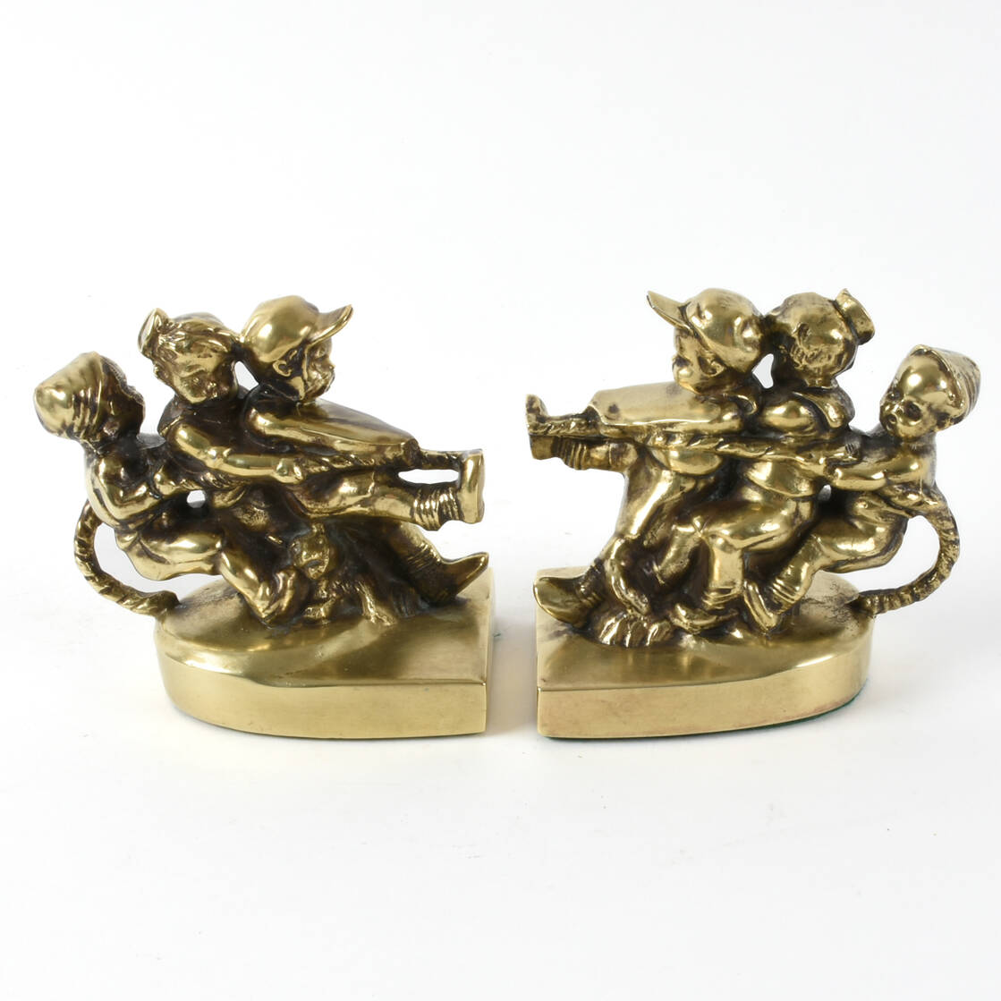 Brass Tug of War Bookends