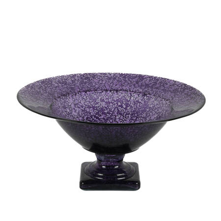 Art Glass Purple Pedestal Center Bowl