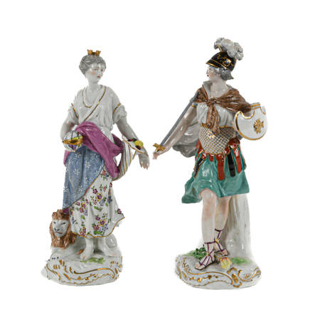 Pair of French Porcelain Figures in the Style of Meissen