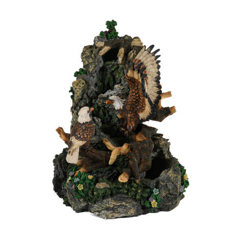 Resin Rocky Outcrop Bald Eagle Sculpture