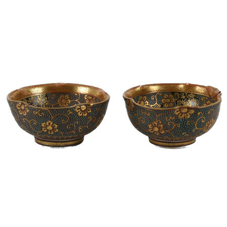 Antique Pair of Kutani Open Salts