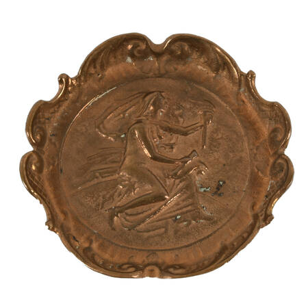 Brass Plate of Woman Running with a Flame