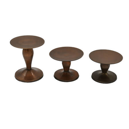 Set of 3 Bronzed Color Pedestal Stands