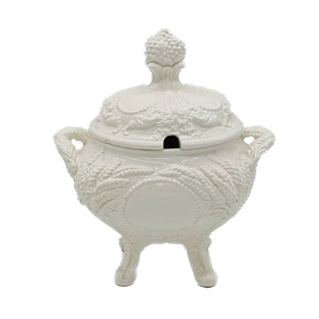 White Covered Footed Soup Tureen