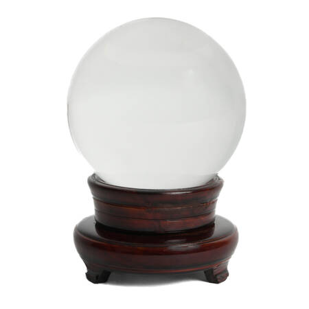 Crystal Ball with Wooden Swivel Base