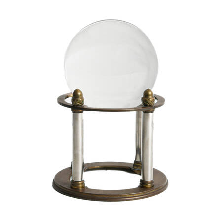 Crystal Ball with Acorn Finial Column Stand