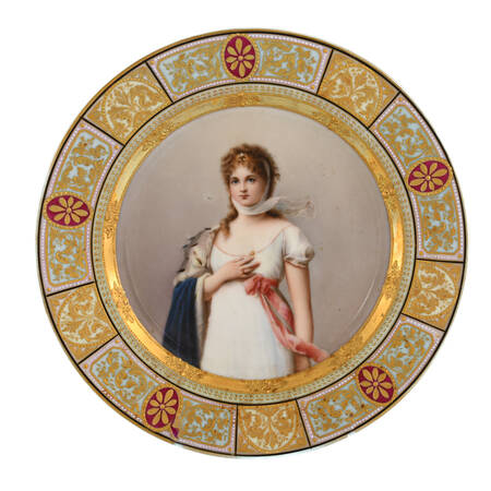 Antique Royal Vienna Hand-Painted Queen Louise of Prussia Portrait Plate