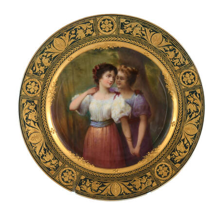 Antique Royal Vienna Hand-Painted Portrait "Geheimniss" Plate