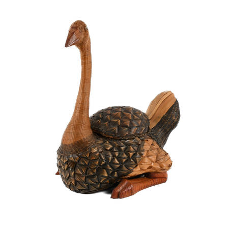 Mid-Century Modern Rattan Zhejiang Handicraft Goose Basket